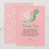 Schattig klein schildpad Baby shower Hartelijk dan Bedankkaart (Voorkant / Achterkant)