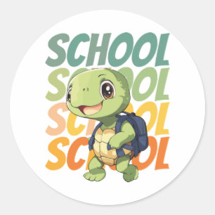 Schattig klein schildpad cadeau idee voor terug na ronde sticker