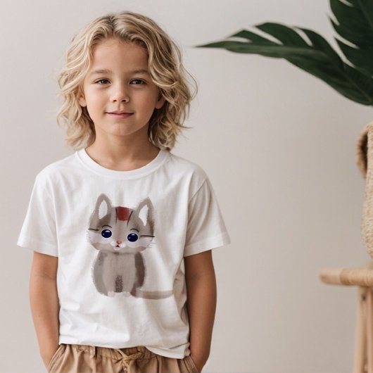 Schattig klein simplistisch katje t-shirt
