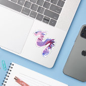 Schattig klein slangenwezen contour sticker (Laptop met iPhone)