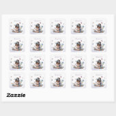 Schattig klein sprookje vierkante sticker (Vel)