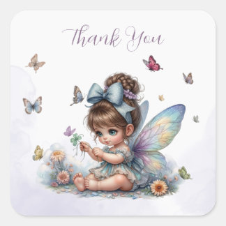 Schattig klein sprookje vierkante sticker