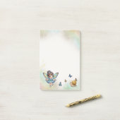 Schattig klein sprookjesfiguur post-it® notes (Op bureau)
