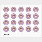 Schattig Klein Turnmeisje Turnen Pose Ronde Sticker (Vel)