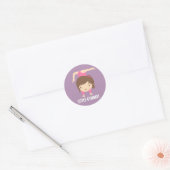 Schattig Klein Turnmeisje Turnen Pose Ronde Sticker (Envelop)