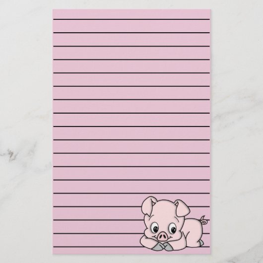 Schattig Klein Varkentje Briefpapier (Voorkant)