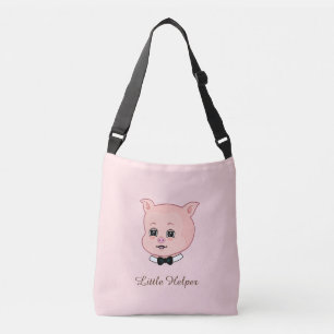 Schattig Klein Varkentje op Lichtroze Crossbody Tas