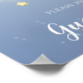 Schattig klein vosje op de maan gastenboek Poster (Hoek)