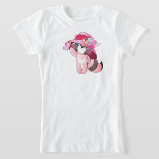 Schattig Klein Wasbeertje met Vlinder Illustratie T-shirt