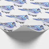Schattig klein Waterverf blauw jay vogel Natuur ku Cadeaupapier (Hoek)