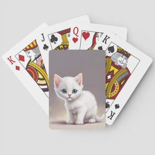 Schattig klein wit katje pokerkaarten (Achterkant)