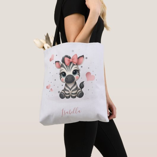 Schattig klein zebra tote bag (Dichtbij)