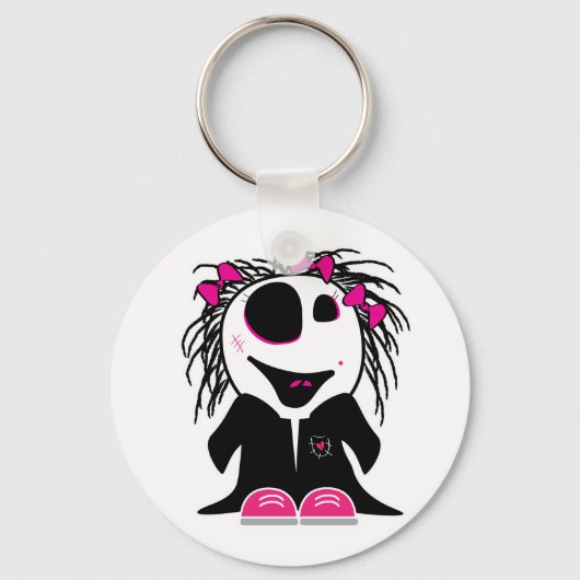 schattig klein zombie meisje sleutelhanger (Voorkant)
