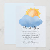 Schattig klein zonneschijn Baby shower Bedankkaart (Voorkant / Achterkant)