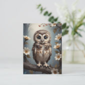 schattig kleine baby uil briefkaart (Staand voorkant)
