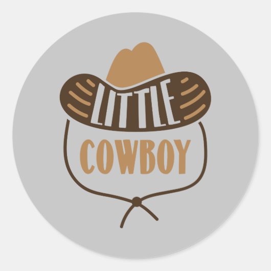 Schattig kleine cowboy, cowboy Pet Ronde Sticker (Voorkant)