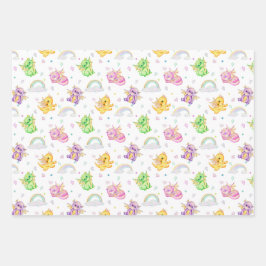 Schattig kleine draak - inpakpapier