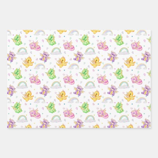 Schattig kleine draak - inpakpapier vel (Voorkant)