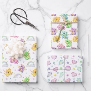 Schattig kleine draak - inpakpapier vel