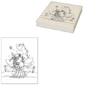 Schattig kleine fee moeder en Baby Rubberstempel (Gestempeld)