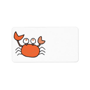 schattig kleine krab cartoon grafisch etiket