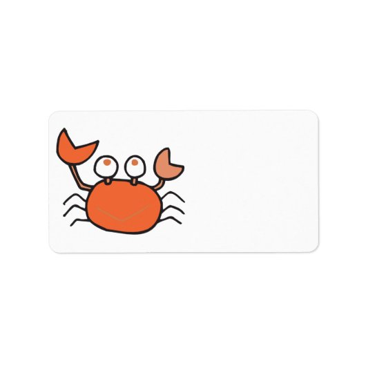schattig kleine krab cartoon grafisch etiket (Voorkant)