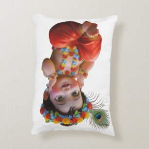 Schattig Kleine Krishna Traditionele Indiase Kunst Accent Kussen