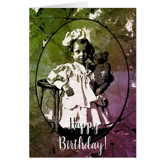 SCHATTIG KLEINE MEISJE MET TEDDY BEAR DOLL 1900'S (Voorkant)