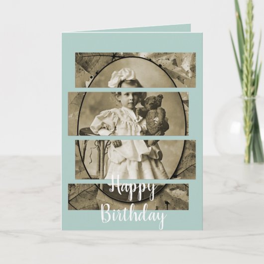 SCHATTIG KLEINE MEISJE MET TEDDY BEAR DOLL 1900'S KAART (Voorkant)