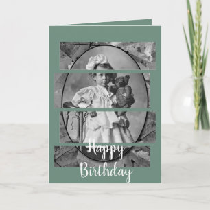 SCHATTIG KLEINE MEISJE MET TEDDY BEAR DOLL 1900'S KAART