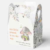 Schattig kleine pinda olifant bladeren Baby shower Bedankdoosjes (Geopend)
