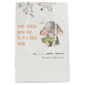 Schattig kleine pinda olifant bladeren Baby shower Medium Cadeauzakje (Voorkant)
