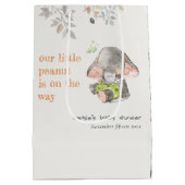 Schattig kleine pinda olifant bladeren Baby shower Medium Cadeauzakje (Achterkant)