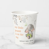 Schattig kleine pinda olifant bladeren Baby shower Papieren Bekers (Achterkant)