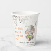 Schattig kleine pinda olifant bladeren Baby shower Papieren Bekers (Voorkant)