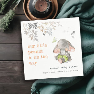 Schattig kleine pinda olifant bladeren Baby shower Servet