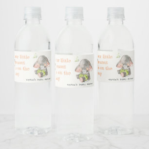 Schattig kleine pinda olifant bladeren Baby shower Waterfles Etiket