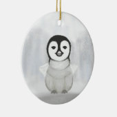 schattig kleine pinguïn-handtekening keramisch ornament (Rechts)