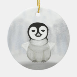 schattig kleine pinguïn-handtekening keramisch ornament