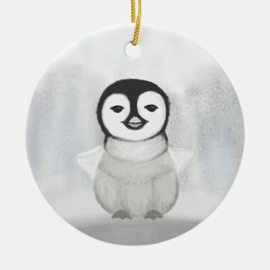 schattig kleine pinguïn-handtekening keramisch ornament (Voorkant)