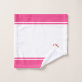 Schattig Kleine Prinses & Naamtekst op Roze & Wit Bad Handdoek (Wasdoekje)