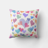   Schattig & Kleurig Pastel Hart Patroon Meisjesac Kussen (Achterkant)
