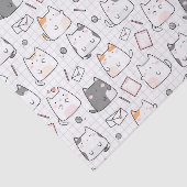 Schattig kleurloos kattenpatroon tissuepapier (Detail)