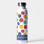 Schattig Kleurrijk Abstract Patroon Waterfles (Links)