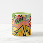 Schattig kleurrijk abstract van bladgroen Sinaasap Mok (Midden)