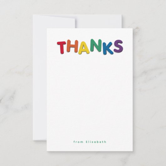 Schattig kleurrijk bedankt persoonlijk gemaakt (Voorkant)