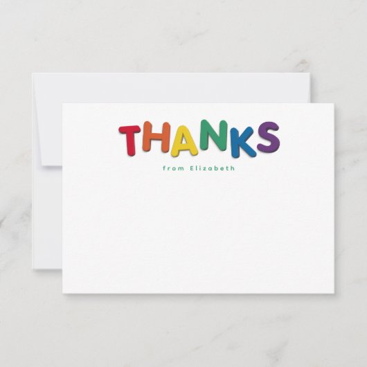 Schattig kleurrijk bedankt persoonlijk gemaakt (Voorkant)