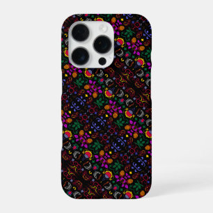 Schattig kleurrijk bloemmotief iPhone 16 pro hoesje