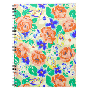Schattig kleurrijk bloemmotief notitieboek