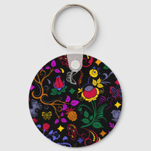 Schattig kleurrijk bloemmotief sleutelhanger